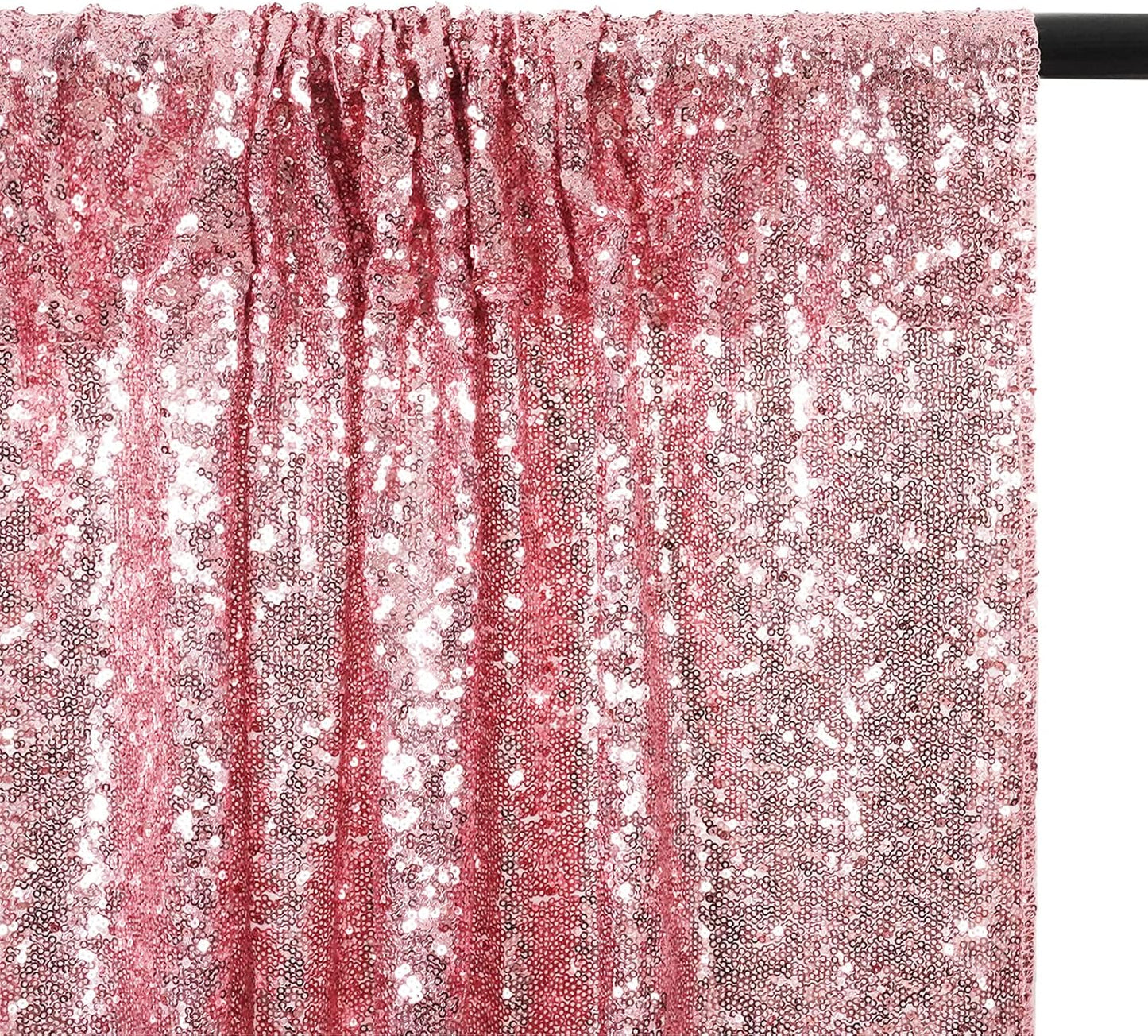 Poise3EHome Black Sequin Backdrop Curtains, 2 Panels 2FTx8FT Glitter Photo Booth Backdrop for Halloween Birthday Bachelorette Wednesday Twilight Party Decorations