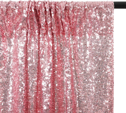 Poise3EHome Black Sequin Backdrop Curtains, 2 Panels 2FTx8FT Glitter Photo Booth Backdrop for Halloween Birthday Bachelorette Wednesday Twilight Party Decorations