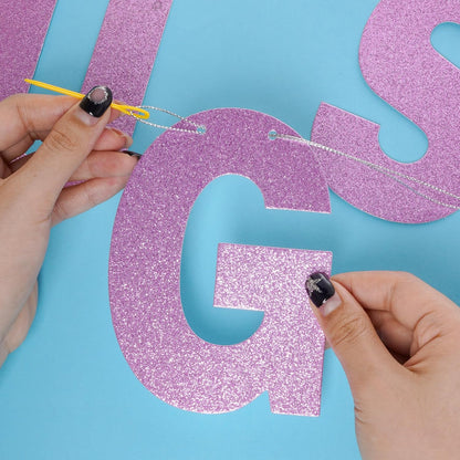 DIY Banner Kit with Letters Glitter Banner Letters Customizable Birthday Banners Graduation Banner Custom Party Hanging Banner for Graduation Wedding Party Baby Shower Decoration(Gold)