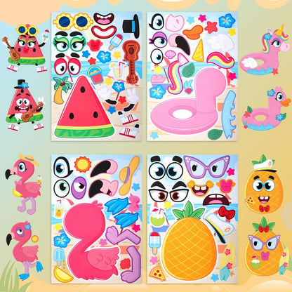 JOYIN 36 Sheets 9"x6" Make a face Stickers for Kids, Make Your Own Animal Stickers with Unicorn, Dinosaur, Sea and Safari Animals, Crafts Birthday Party Favors, Goodie Bags Classroom Activities