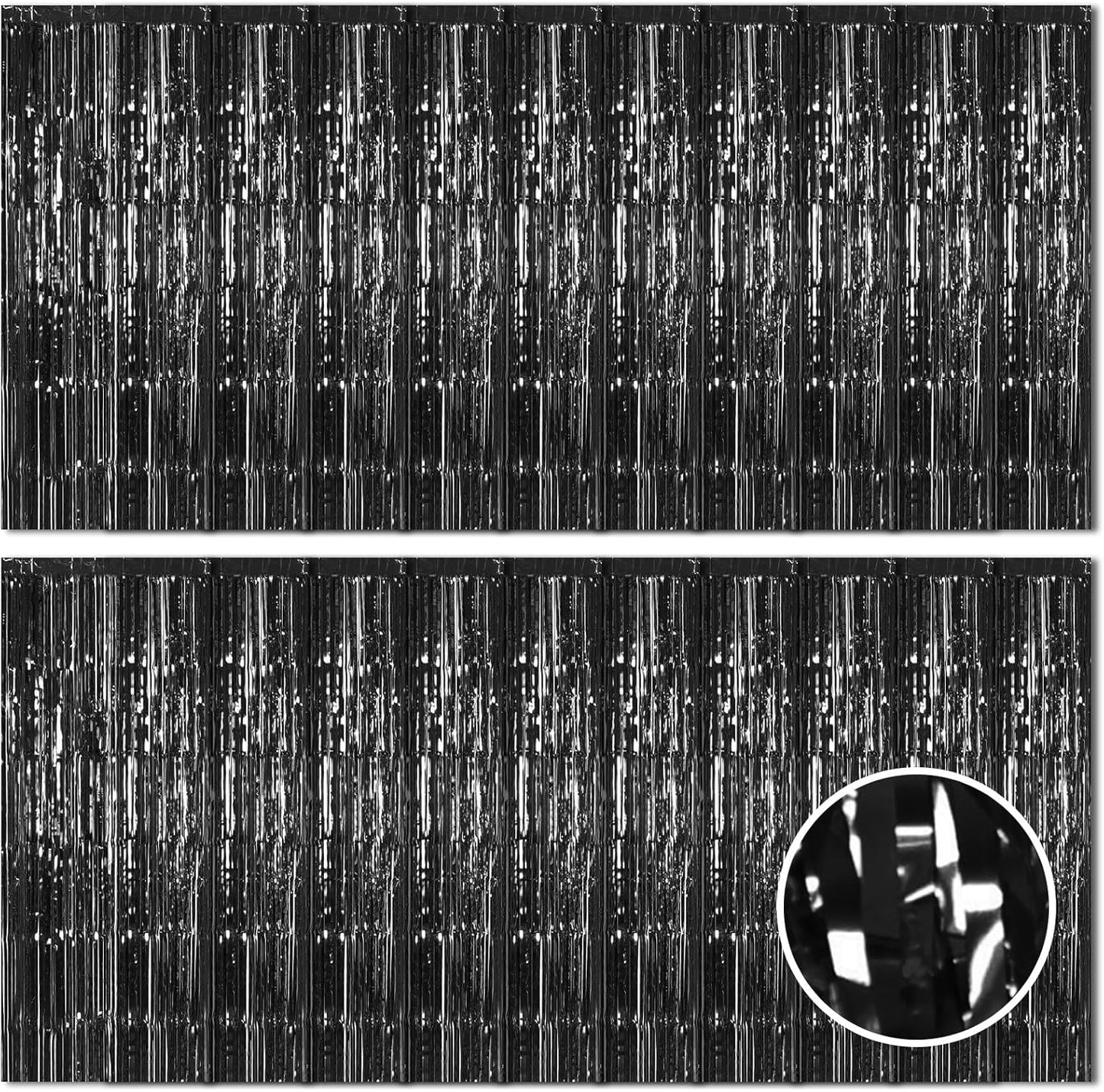 20 Pack Silver Foil Curtain Backdrop 3.2ft x 8.2ft Foil Fringe Backdrop Curtain Metallic Tinsel Foil Fringe Curtains Streamer Backdrop Curtains for Birthday Party Decorations Photo Booth (Silver)