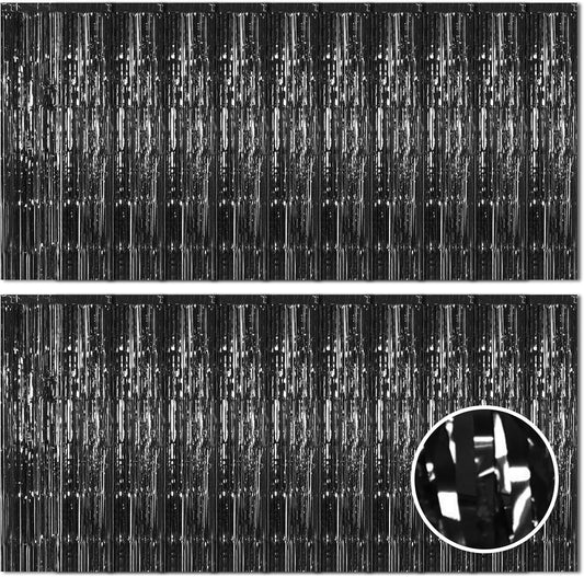 20 Pack Silver Foil Curtain Backdrop 3.2ft x 8.2ft Foil Fringe Backdrop Curtain Metallic Tinsel Foil Fringe Curtains Streamer Backdrop Curtains for Birthday Party Decorations Photo Booth (Silver)