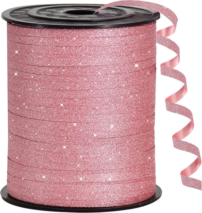 BEISHIDA 500 Yards Red Ribbon Crimped Curling, Balloon String Shiny Metallic Roll for Gift Wrapping Ribbon for Birthday Valentines Day Wedding Mother's Day Party Decorations