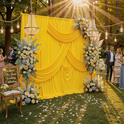 10ftx10ft Black Backdrop Curtains for Weddings Parties, Wrinkle Free 2 Panels Silky Polyester Photo Backdrop Drapes Back Drop Cloth Drapery for Birthday Mother'sDay Photography Background