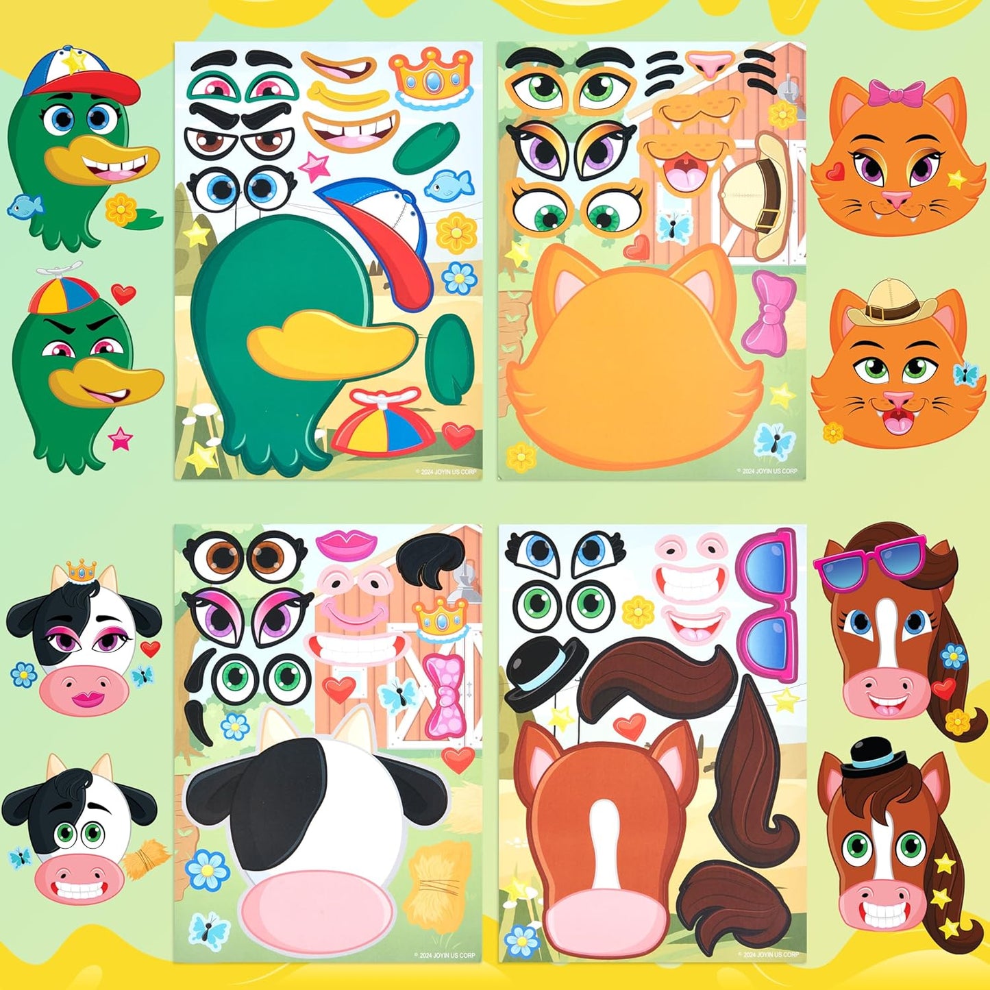 JOYIN 36 Sheets 9"x6" Make a face Stickers for Kids, Make Your Own Animal Stickers with Unicorn, Dinosaur, Sea and Safari Animals, Crafts Birthday Party Favors, Goodie Bags Classroom Activities