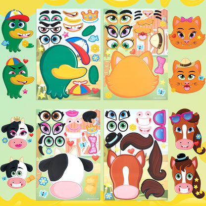 JOYIN 36 Sheets 9"x6" Make a face Stickers for Kids, Make Your Own Animal Stickers with Unicorn, Dinosaur, Sea and Safari Animals, Crafts Birthday Party Favors, Goodie Bags Classroom Activities