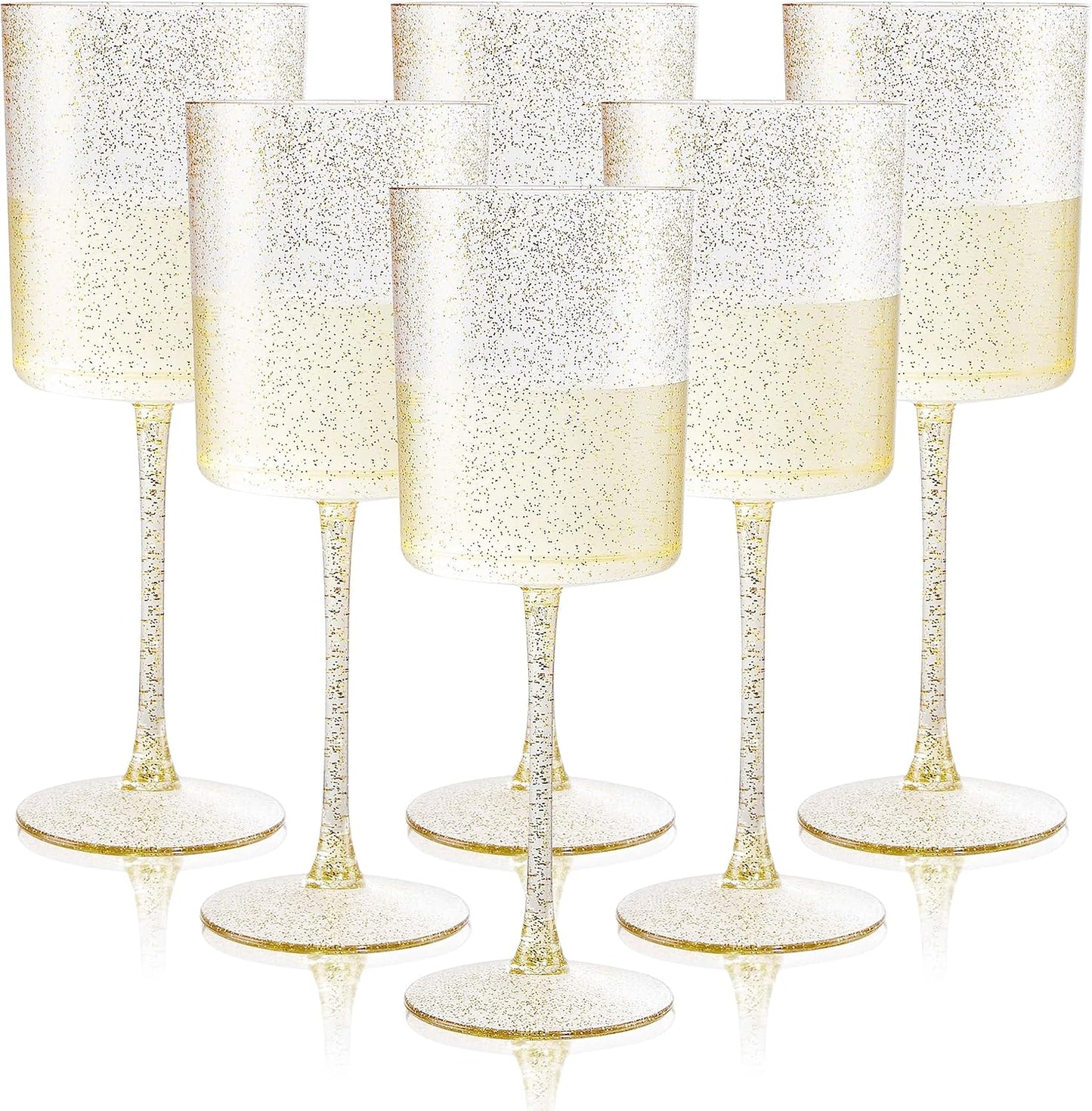 Ciaell 36 Pack Plastic Champagne Flutes - 6 Oz Disposable Champagne Glasses - Square Clear Plastic Toasting Glasses for Party Birthday Anniversary Wedding