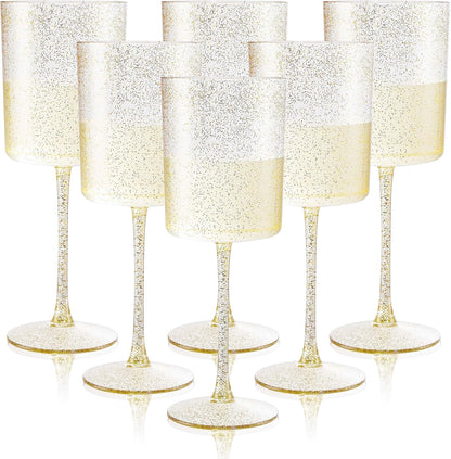 Ciaell 36 Pack Plastic Champagne Flutes - 6 Oz Disposable Champagne Glasses - Square Clear Plastic Toasting Glasses for Party Birthday Anniversary Wedding