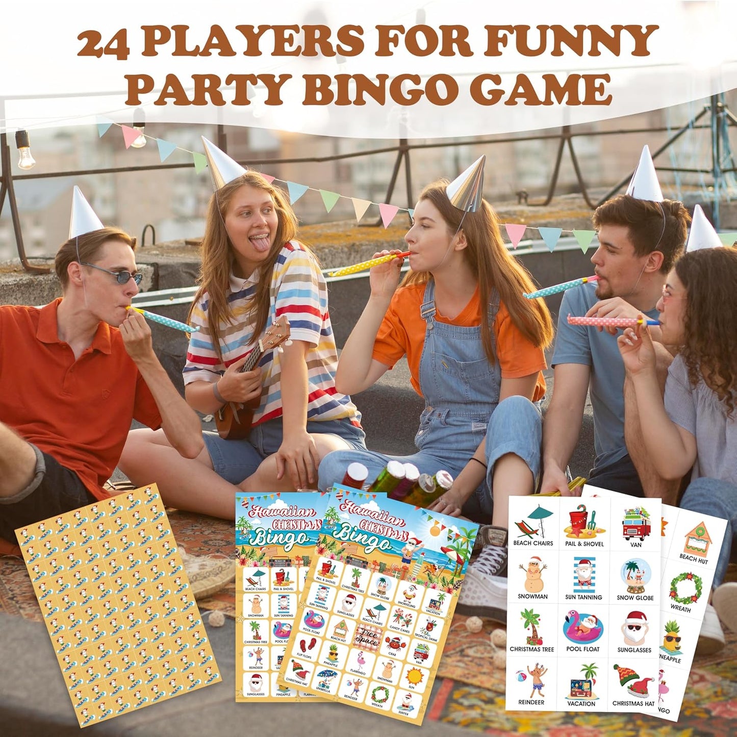 Book Bingo Game, Reading Party Bingo Cards Set, Read Themed Party Games Supplies for Book Lovers, Adults Family Friends Holiday Activities Favors Decorations for 24 Player, 01