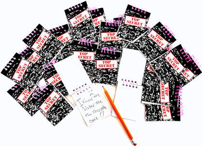 Dondor TOP SECRET' Spiral Note Pads Party Favors (24 Pads Included)