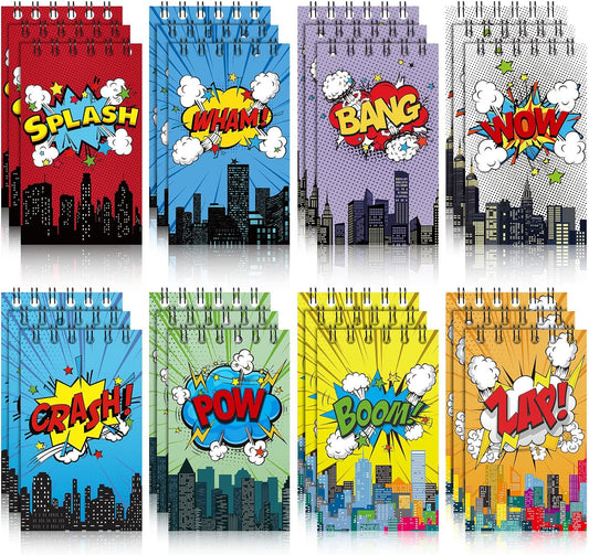 Containlol 24 Pack Mini Notebooks Party Supplies Favors Prize Piñata Fillers Carnival Goodie Bag Stuffers Journal Notepad Teacher Classroom Rewards Supplies for Theme Birthday Party