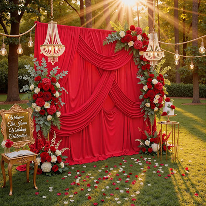 10ftx10ft Black Backdrop Curtains for Weddings Parties, Wrinkle Free 2 Panels Silky Polyester Photo Backdrop Drapes Back Drop Cloth Drapery for Birthday Mother'sDay Photography Background