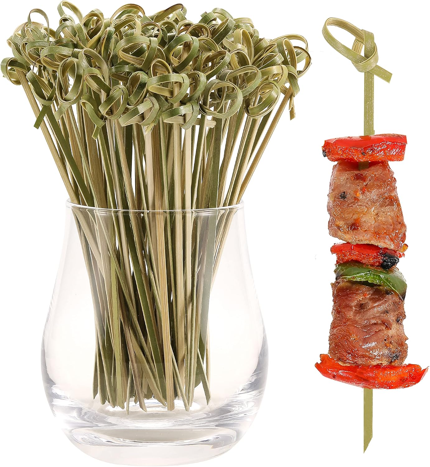 200 PCS Cocktail Picks, 4.7 Inch Toothpicks for Appetizers, Natural Bamboo Knot Skewers, Mini Food Sticks, Fancy Tooth Picks for Drinks,Fruit,Charcuterie,Cocktail Garnish Accessories, Party Supplies