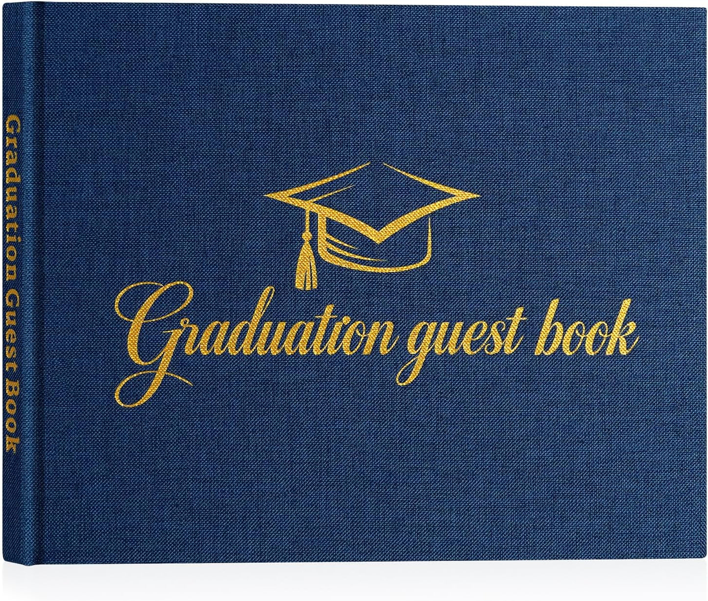 Artmag 2026 Graduation Guest Book Fabric Hardcover Signs Signature Graduation 100 Pages Guest Book Grad Memory Scrapbook for College Gifts (Black)