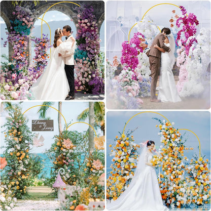 Wokceer Wedding Arch Backdrop Stand and Cover Set of 2 Metal Arch Stand with Arch Cover White 7.2FT, 6FT for Birthday Party Wedding Ceremony Bridal Baby Shower Event Decor