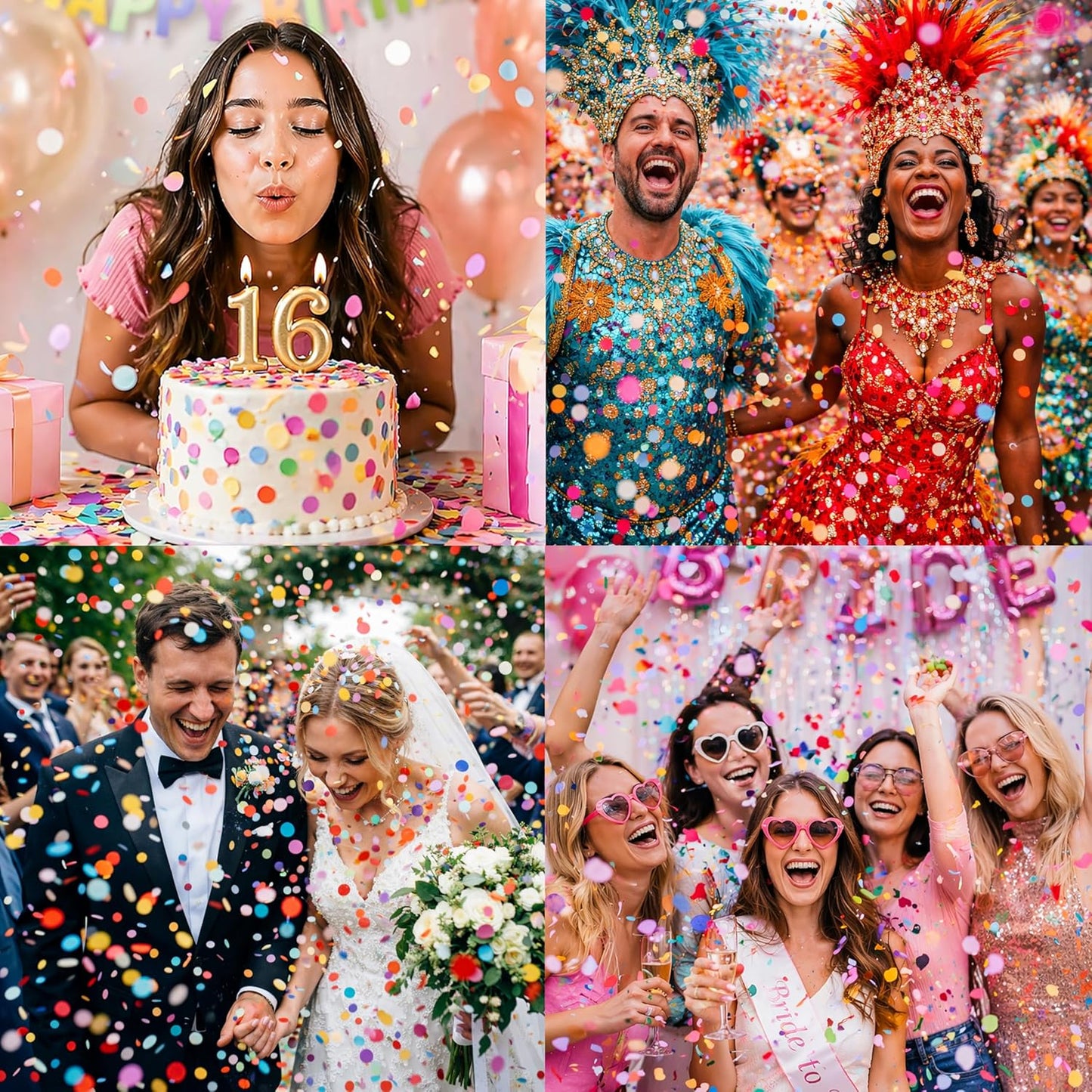 Mood Lab Multicolor Confetti - Mexican Colorful Party Confetti - 1.5 LBs/680 grams - Round Tissue Confetti