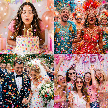 Mood Lab Multicolor Confetti - Mexican Colorful Party Confetti - 1.5 LBs/680 grams - Round Tissue Confetti