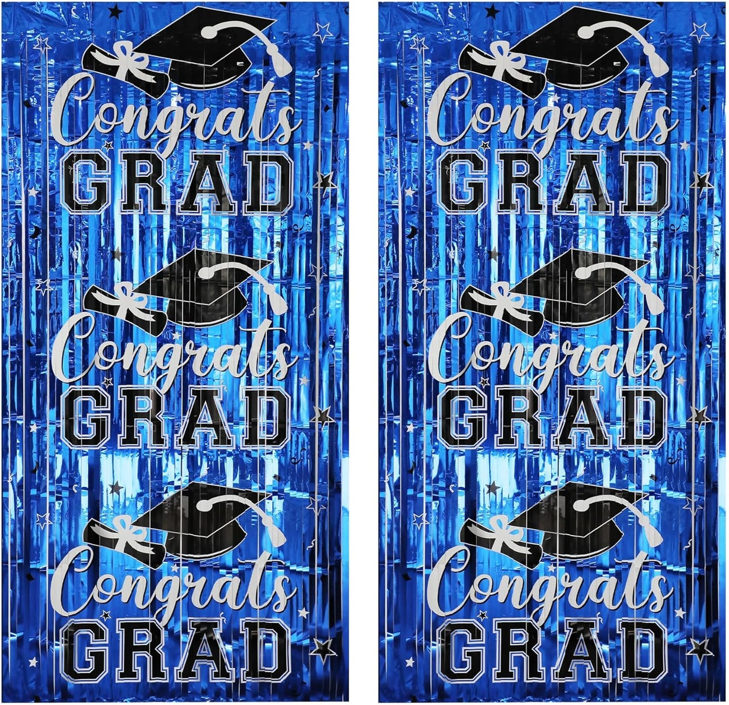 Gradution Party Suppiles Backdrop Decoration 2026, Claas of 2026 Streamer Tinsel Foil Fringe Curtains, Photo Booth Prop Backdrop, Black Grad Photo Backgrounds