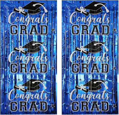 Gradution Party Suppiles Backdrop Decoration 2026, Claas of 2026 Streamer Tinsel Foil Fringe Curtains, Photo Booth Prop Backdrop, Black Grad Photo Backgrounds