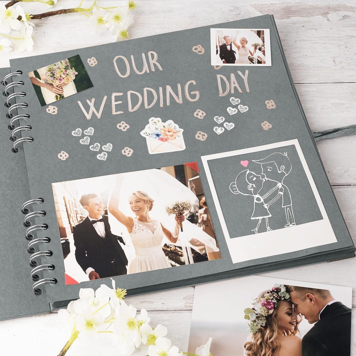 Bstorify Scrapbook Album 60 Pages (8 x 8 Inch) Brown Thick 200gsm Kraft Paper, Photo Album Scrapbook, Memory Book - Ideal for Your Scrapbooking Albums Art & Craft Projects