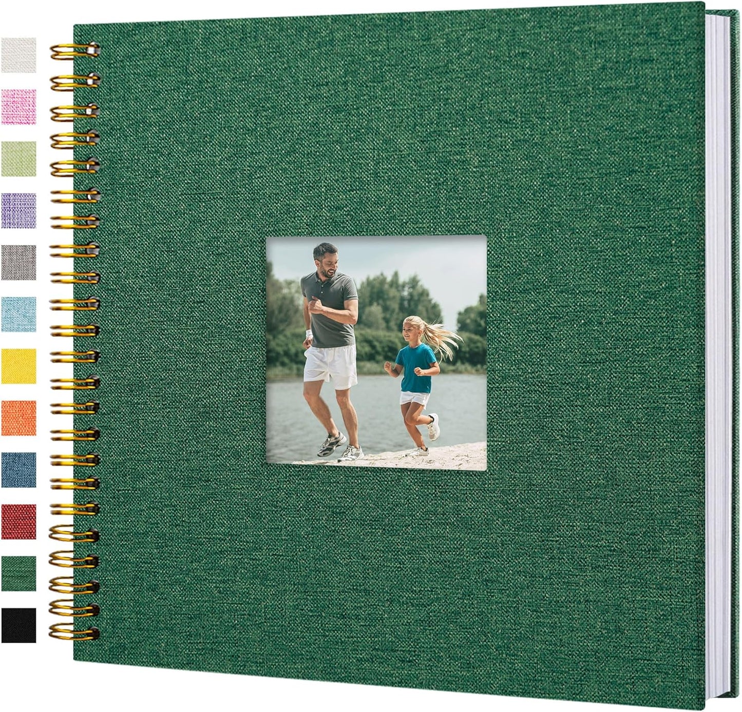 8 x 8 Inch Scrapbook Photo Album Linen Cover 20 Sheets/ 40 Pages, Hardcover Kraft White Pages Memory Book, for Travel Wedding Guest Book Christmas Baby Shower Fits 4x6 & Instant Photos, Beige