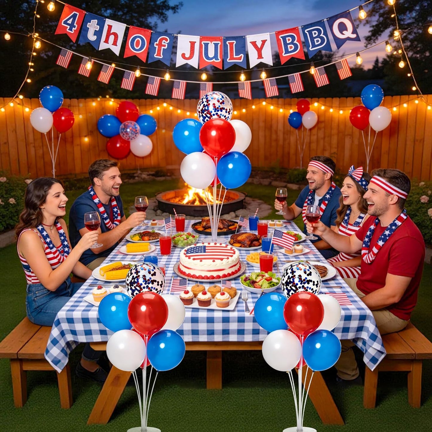 JOYYPOP 4 Sets Balloon Stand Kit For Table, Balloon Sticks with Base Birthday Graduation Party Decorations Wedding