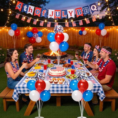 JOYYPOP 4 Sets Balloon Stand Kit For Table, Balloon Sticks with Base Birthday Graduation Party Decorations Wedding