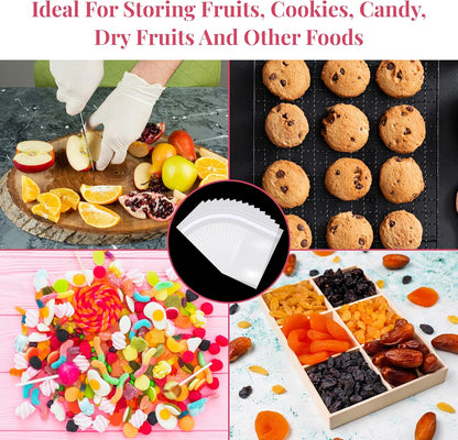 Prestee 200 Pack Clear Cellophane Bags for Favors - Transparent Goodie Bags for Birthday Party, 6x10 Inch Clear Bag with 4-Inch Twist Ties - Candy, Treat, Cookie Bag for Gift Giving