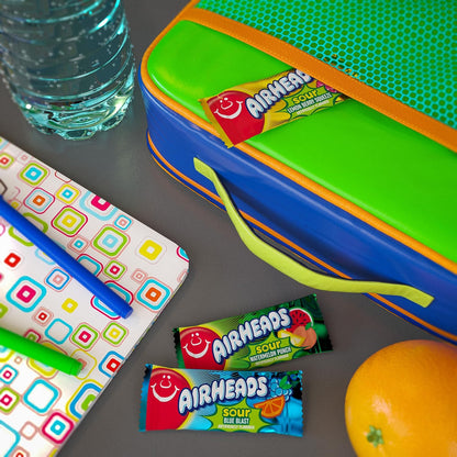 Airheads Full-Size Candy Bars, Taffy Candy Bulk Variety Pack, Individually Wrapped, Six Assorted Fruit Flavors Artificially Flavored, 60 Count Box