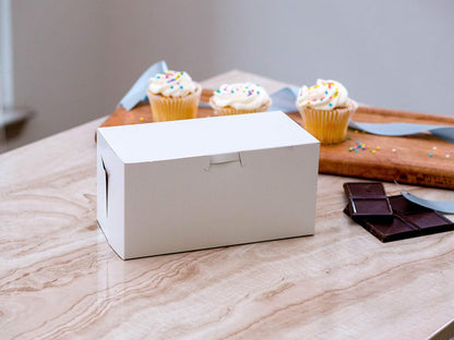 Southern Champion Tray 0989 Premium Clay-Coated Kraft Paperboard White Non-Window Lock Corner Bakery Box, 12" Length x 12" Width x 6" Height, White (Case of 50)