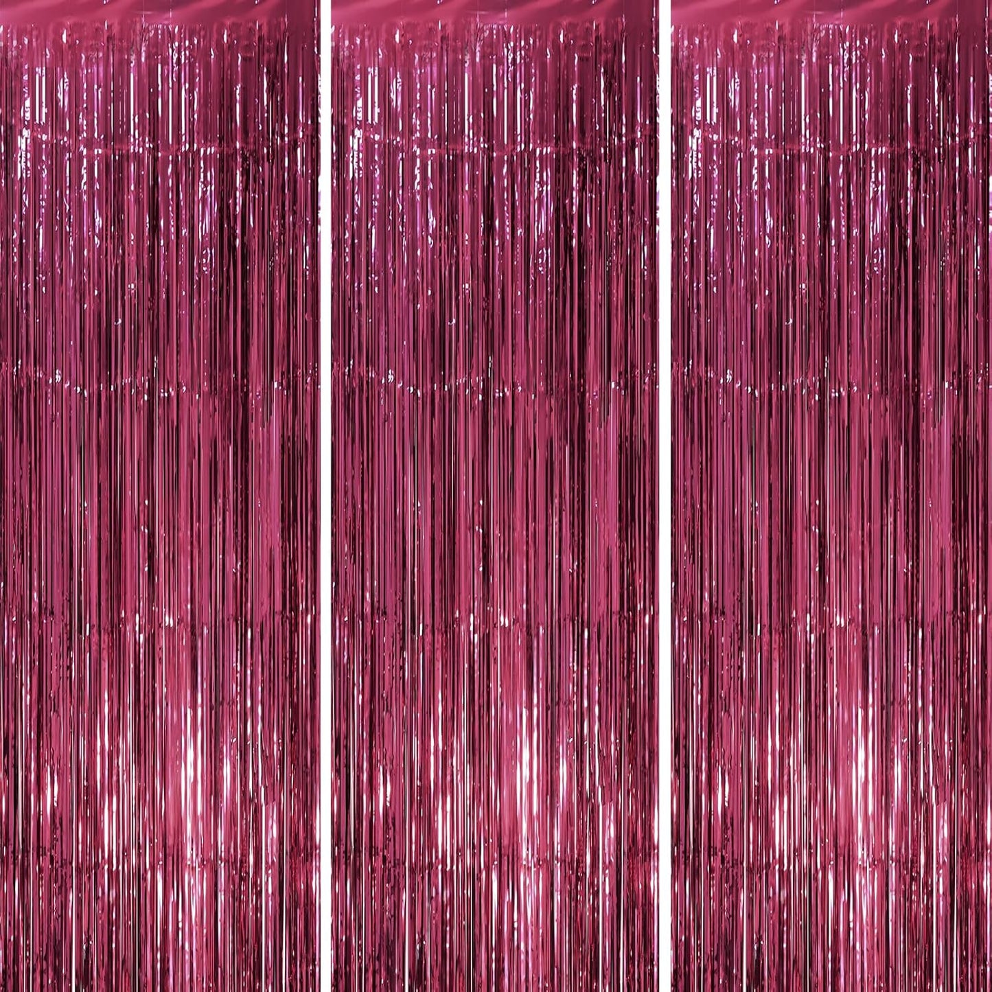 Voircoloria 3 Pack 3.3x8.2 Feet Gold Foil Fringe Backdrop Curtains, Tinsel Streamers, Fringe Backdrop for 2025 New Years Eve, Graduation, Birthday, Baby Shower, Gender Reveal, Disco Party - Colors A