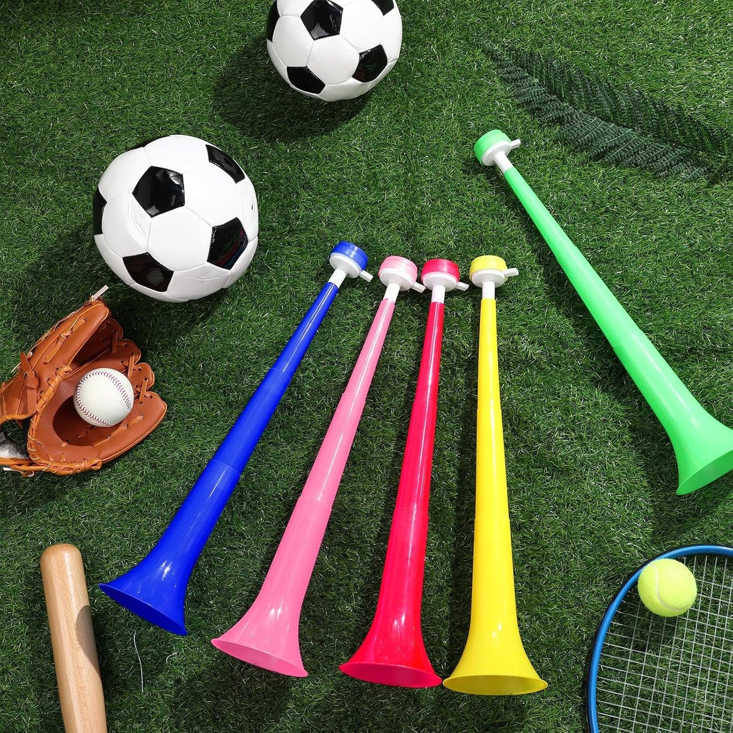 2 Pcs Stadium Horn for Adult, 21 Inch Vuvuzela Plastic Collapsible Cheering Trumpets for Sporting Events Football Carnival Party (Blue)
