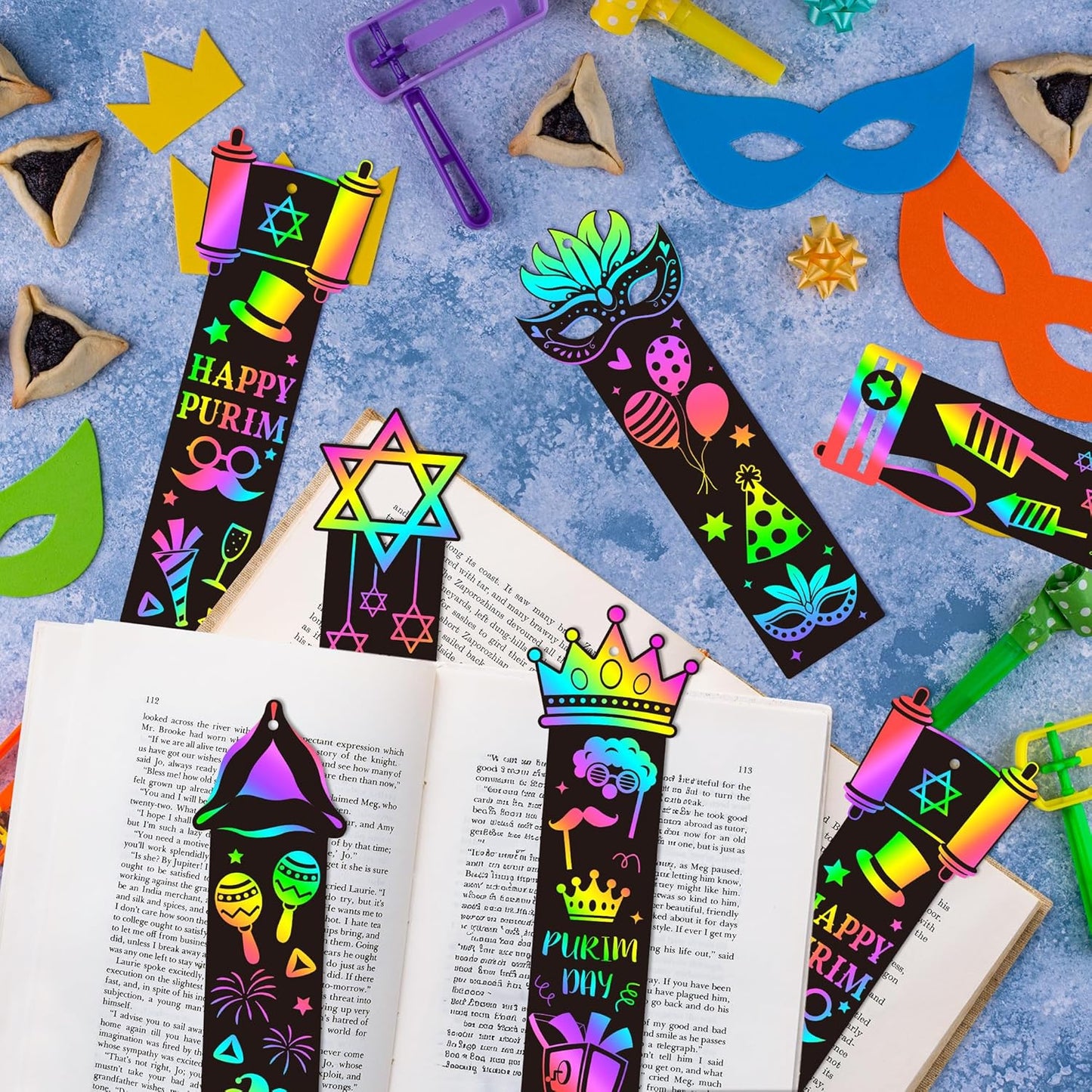 CY2SIDE 60PCS Princess Fairy Wand Scratch Bookmarks for Girls, Make Your Own Fairy Stick Scratch Paper Magic Wands Bookmark, DIY Princess Stick Rainbow Crafts Ornaments for Kids Birthday Party