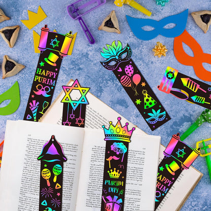 CY2SIDE 60PCS Princess Fairy Wand Scratch Bookmarks for Girls, Make Your Own Fairy Stick Scratch Paper Magic Wands Bookmark, DIY Princess Stick Rainbow Crafts Ornaments for Kids Birthday Party