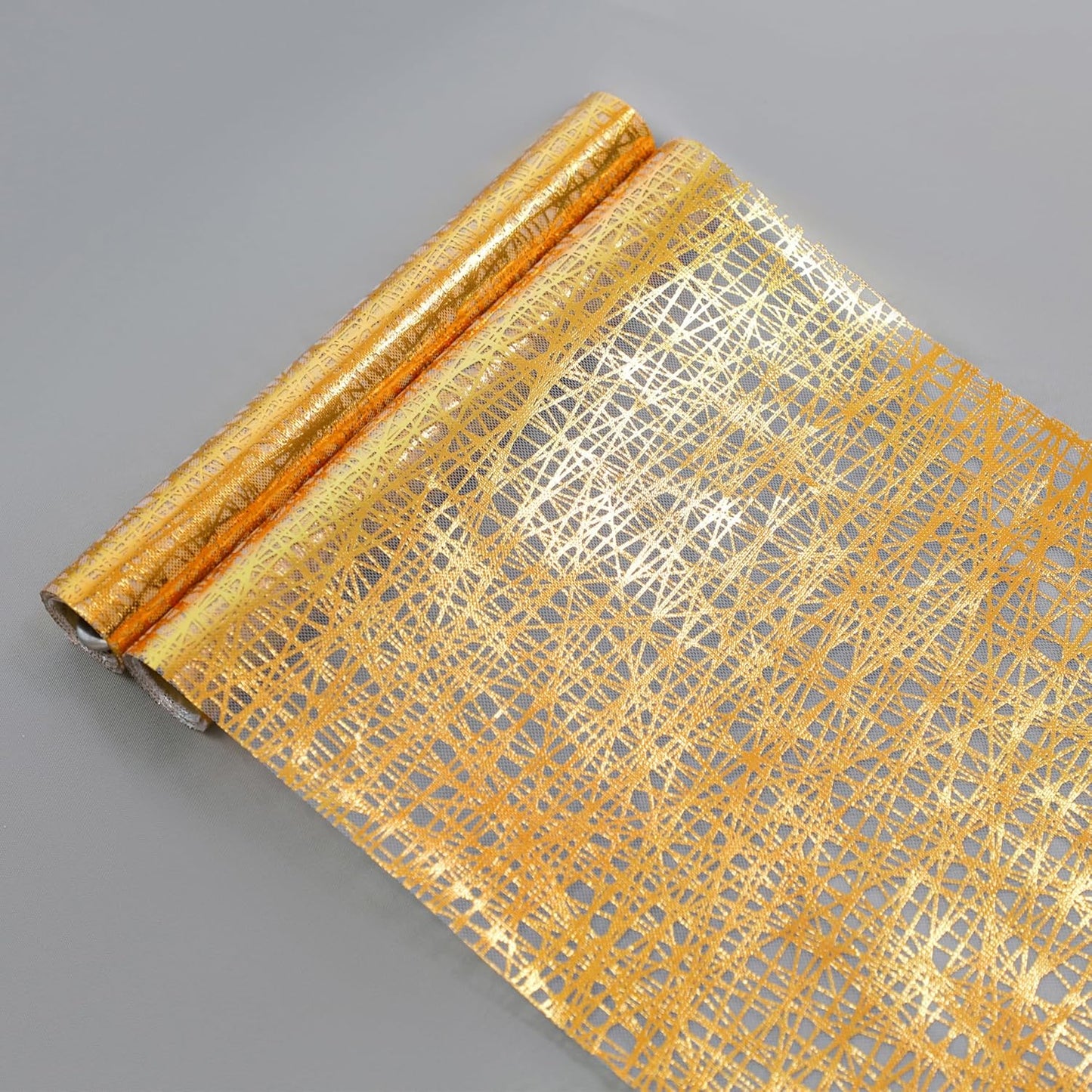 Snowkingdom 2 Pieces Gold Table Runner, Sequin Glitter Foil Metallic Thin Mesh Runner Roll 11"x108", Gold Table Decorations for Event Party, Wedding, Birthday Party, Christmas