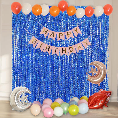 4 Pack Wavy Champagne Gold Metallic Tinsel Foil Fringe Curtains Backdrop - 3.3X6.6ft Foil Fringe Backdrop for Parties | Door Streamers for Birthday | Photo Booth Backdrops Party Decor