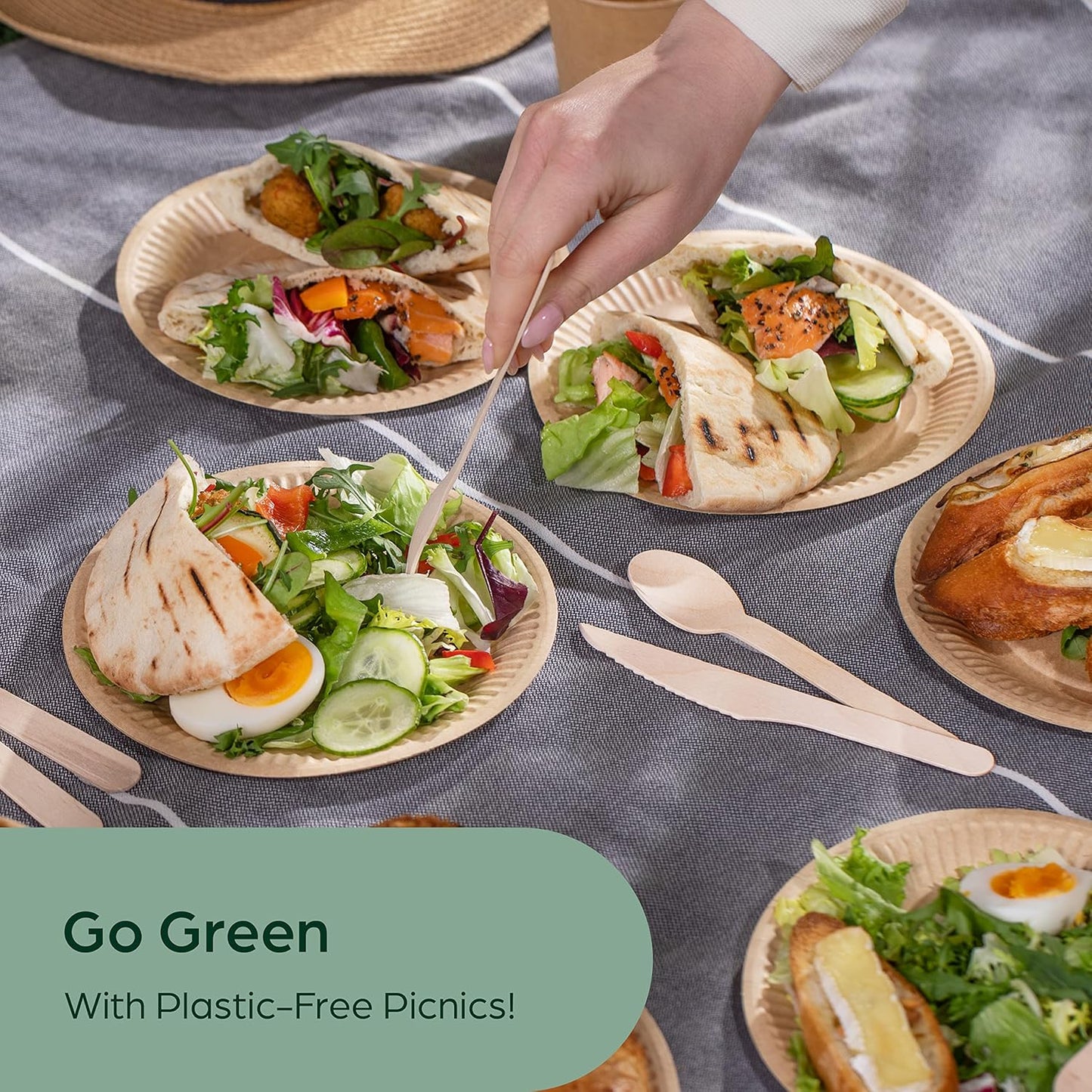 PURPLECLAY Wooden Disposable Utensils Set, 360 PCS Compostable Silverware (120 Forks, 120 Spoons, 120 Knives) Eco Friendly, Plastic-Free Cutlery for Parties & Catering, Alternative to Bamboo Utensils