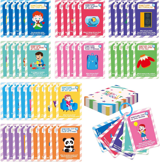 Outdoor Nature Scavenger Hunt Card Game, 50 Seek and Find Cards for Kids and Families, Funny Outside Activity Travel Pocket Game for Family, Toddlers, Kids, Adults-Outside, Yard, Camping Activities