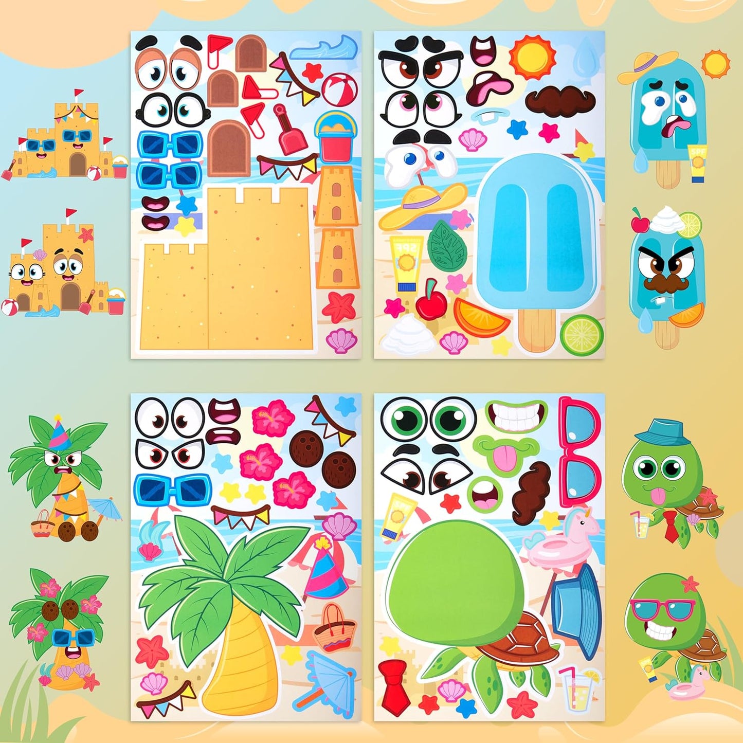JOYIN 36 Sheets 9"x6" Make a face Stickers for Kids, Make Your Own Animal Stickers with Unicorn, Dinosaur, Sea and Safari Animals, Crafts Birthday Party Favors, Goodie Bags Classroom Activities