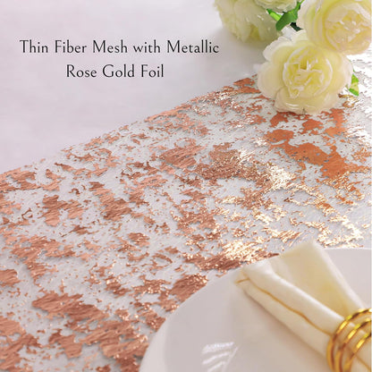 Snowkingdom 2 Pieces Gold Table Runner, Sequin Glitter Foil Metallic Thin Mesh Runner Roll 11"x108", Gold Table Decorations for Event Party, Wedding, Birthday Party, Christmas