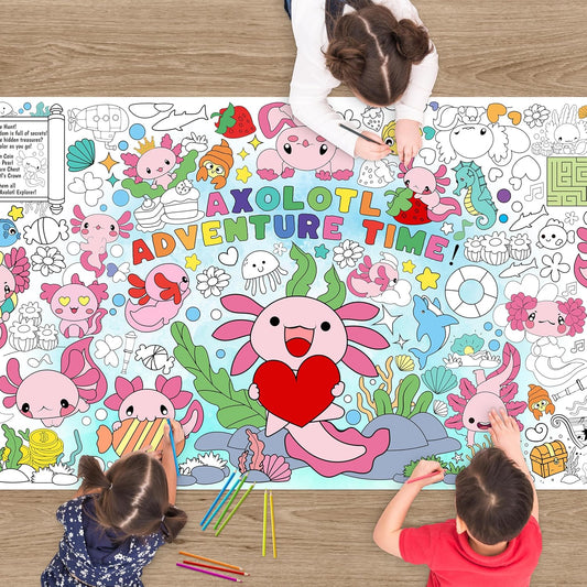 Duck Giant Coloring Poster Cute Little Yellow Duck Tablecloth with Quack Quack Maze Game Create Your Own Duck Table Cover Classroom Activities DIY Crafts Birthday Party Supplies Wall Decor for Kids