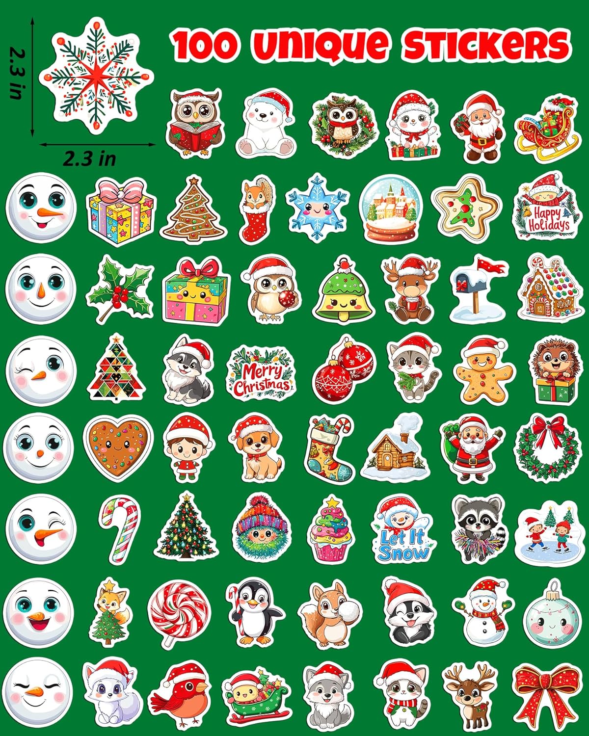 JCFIRE 200PCS Stickers for Kids, Waterproof Cute Mixed Animal Food Vinyl Scrapbook Stickers for Water Bottle, Book, Laptop, Goodie Bags Stuffers Kids Party Favors, Classroom Supplies Must Haves