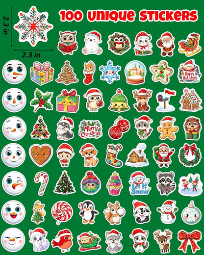 JCFIRE 200PCS Stickers for Kids, Waterproof Cute Mixed Animal Food Vinyl Scrapbook Stickers for Water Bottle, Book, Laptop, Goodie Bags Stuffers Kids Party Favors, Classroom Supplies Must Haves