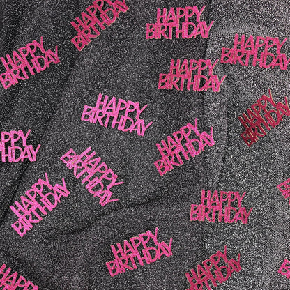 Pink Happy Birthday Confetti - Girl Birthday Party Decorations - Light Pink Glitter Scatters for Baby Girl Party Table Decor Supplies - 100PC