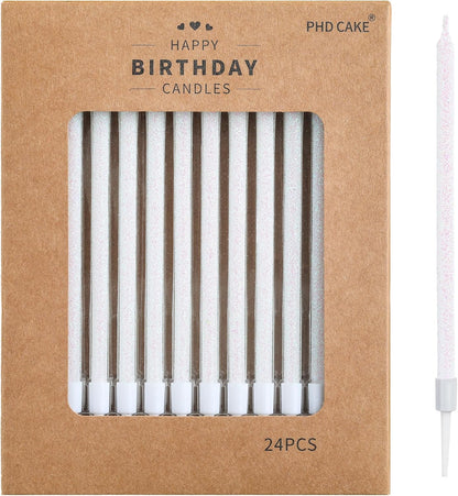 PHD CAKE Champagne Gold Long Thin Metallic Birthday Candles, Cake Candles, Birthday Parties, Wedding Decorations, Party Candles