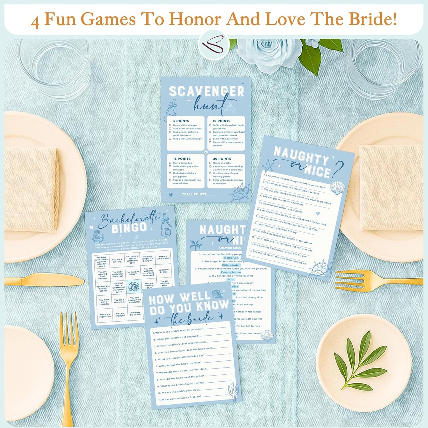 Stofinity Funny Bachelorette Party Games - Bachelorette Games For Parties Scavenger Hunt, Bach Game Bachelorette Bingo Card Games For Bridal Shower Game