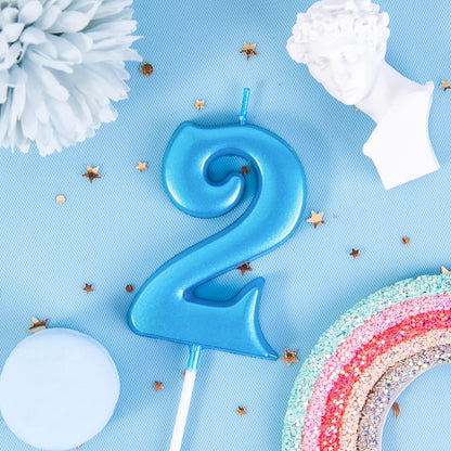 PHD CAKE 2.76 Inch Elegant Gold 1 Number Birthday Candles, Gold Number Candles, Cake Number Candles, Party Celebration