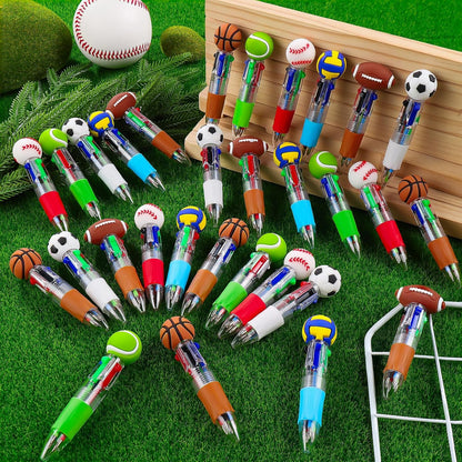 CZWZ 20Pcs Mini Multicolor Pens in One 4-in-1 Cute Pens Bulk for Kids, Fun Kawaii Ballpoint Pens for Birthdays and Children's Party Favors Gifts Teacher School Supplies