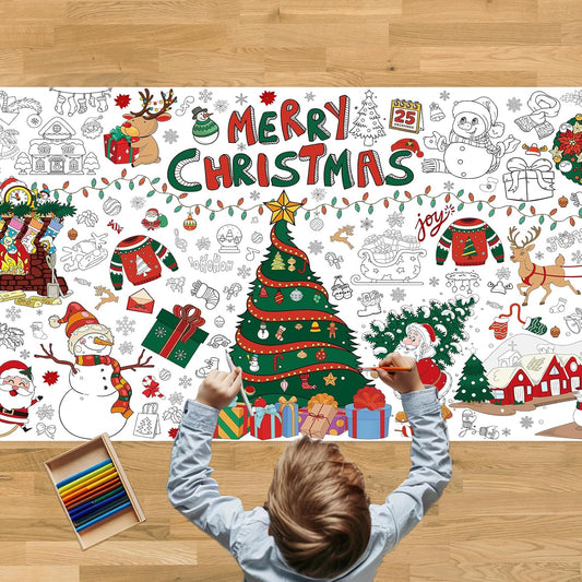 Tbsone Halloween Coloring Tablecloth Poster for Kids – 72 * 30 Inch Giant Coloring Table Cloth for Halloween Crafts Activities, Fun DIY Art Supplies for Parties & Family School Games
