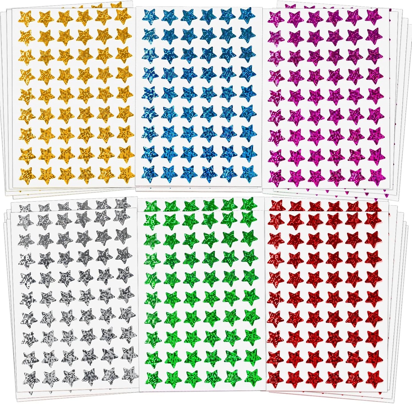 1620 Pcs Holographic Rainbow Small Star Stickers for Kids Reward, Behavior Chart, Student Planner and School Classroom Teacher Supplies, 0.6" Diameter